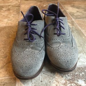 Boden suede grey Oxford shoes size 6